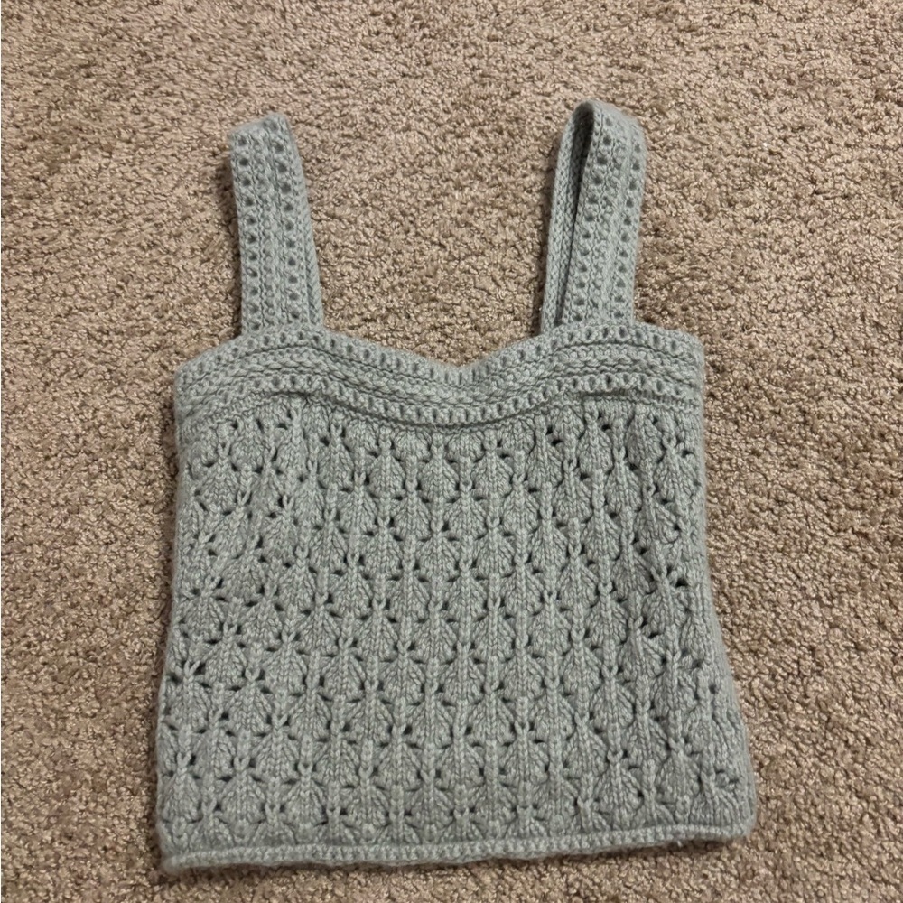 Revolve Vince Crochet Cardigan and Camisole in Artichoke Size XS - Picture 6 of 9